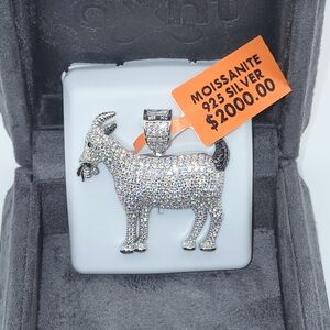 Moissanite 925 Iced Out GOAT Pendant
